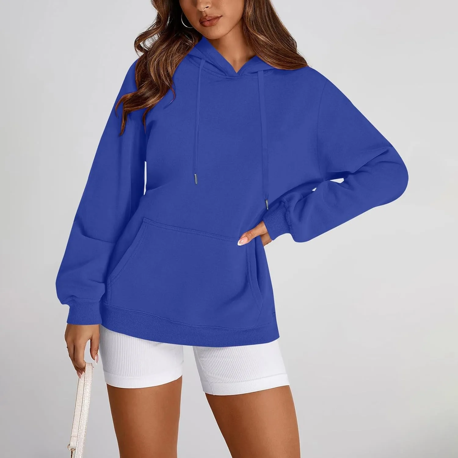 Oversized Hoodie for Women Drawstring Lightweight Pullover Sweatshirts Comfy Y2K Hoodies Fleece Winter Coat w/Pockets