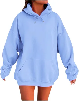 Oversized Hoodies for Women Plus Size Sweatshirts Pullover Cute Pink Hoodie Long Sleece Winter Tops with Pcokets