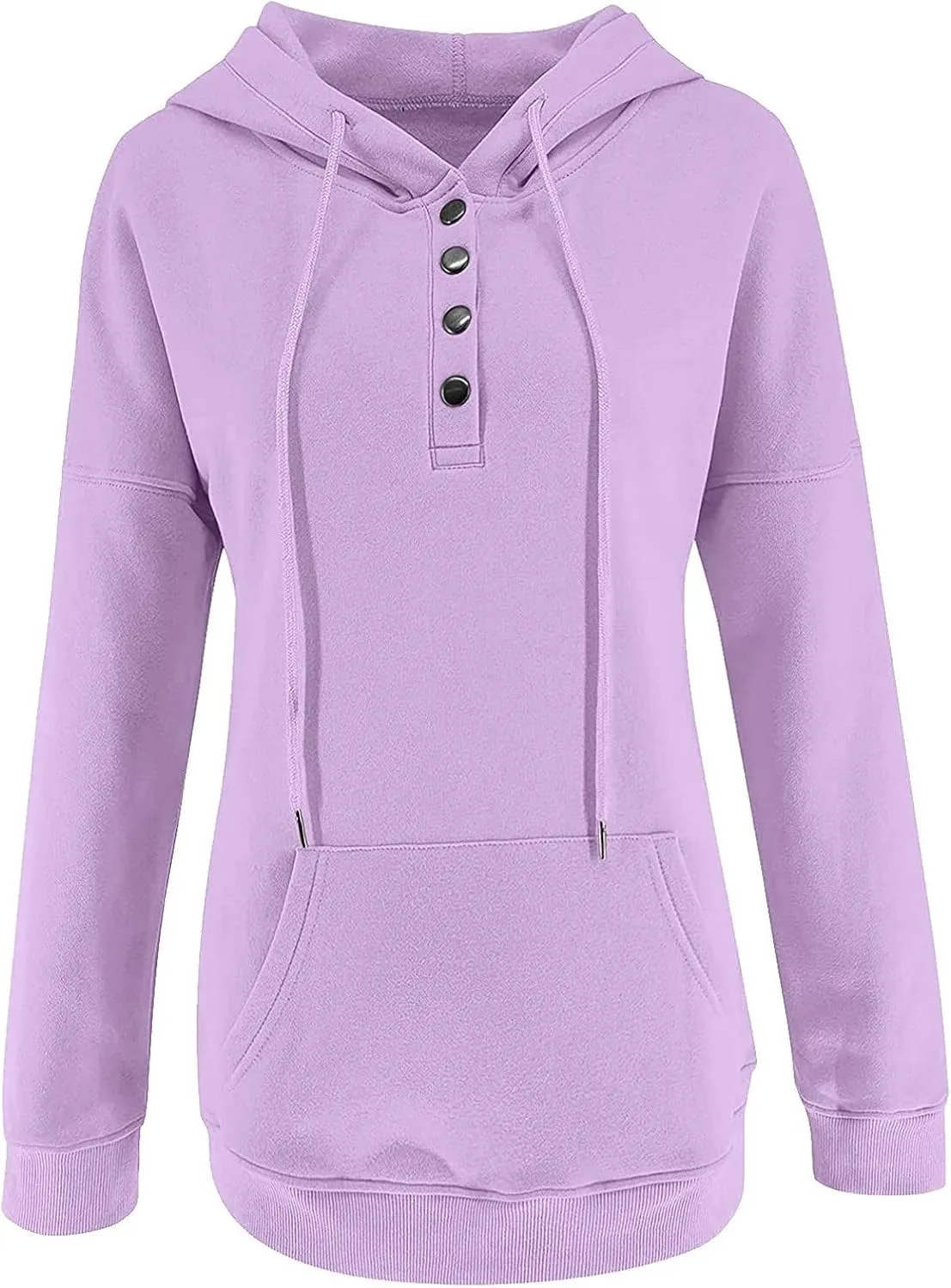PETYCZEN Oversized Sweatshirts for Women 2023 Fall Clothes Casual Long Sleeve Button Down Y2K Hoodie Drawstring Pullover Tops
