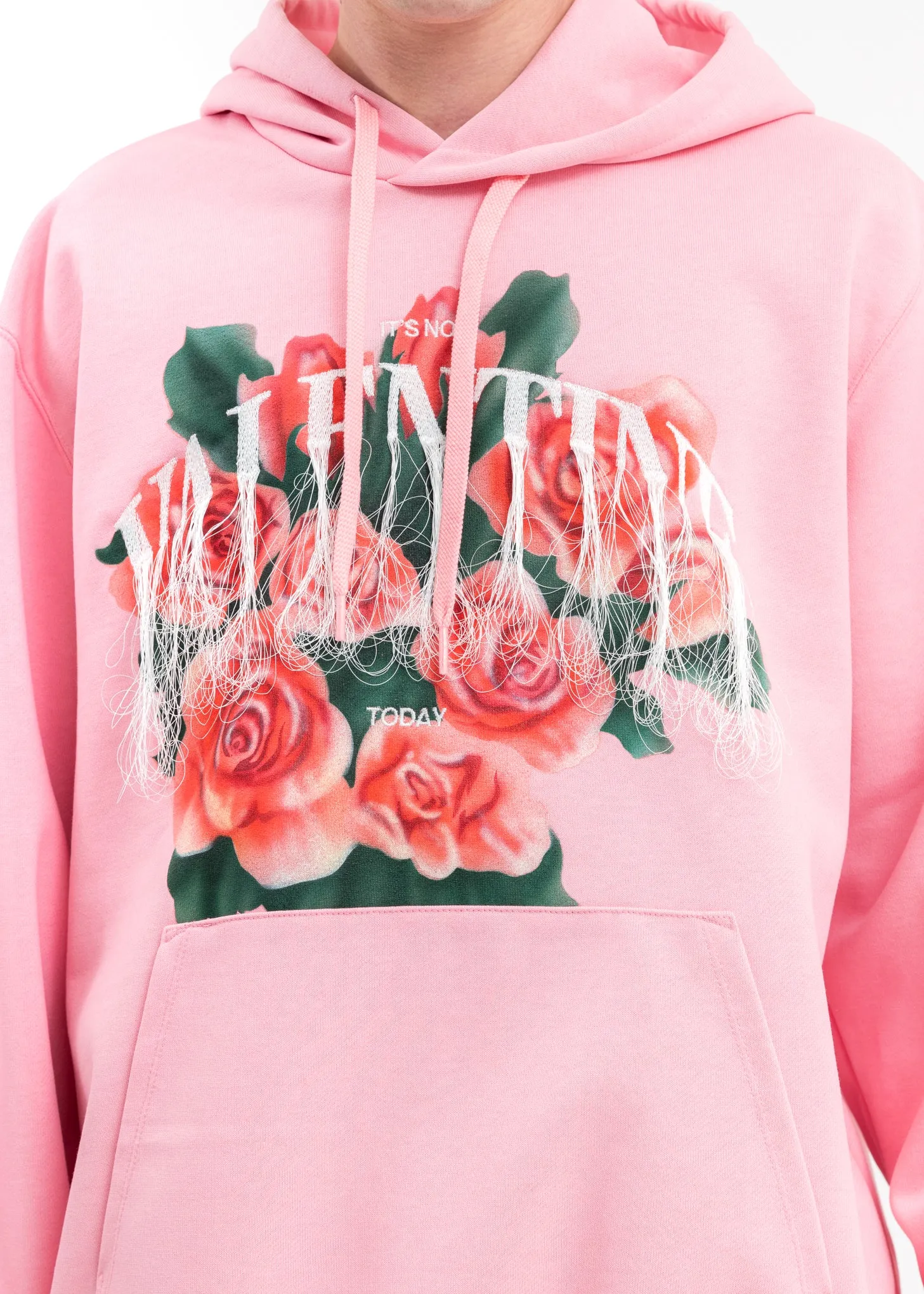 Pink Not Valentine Embroidery Hoodie
