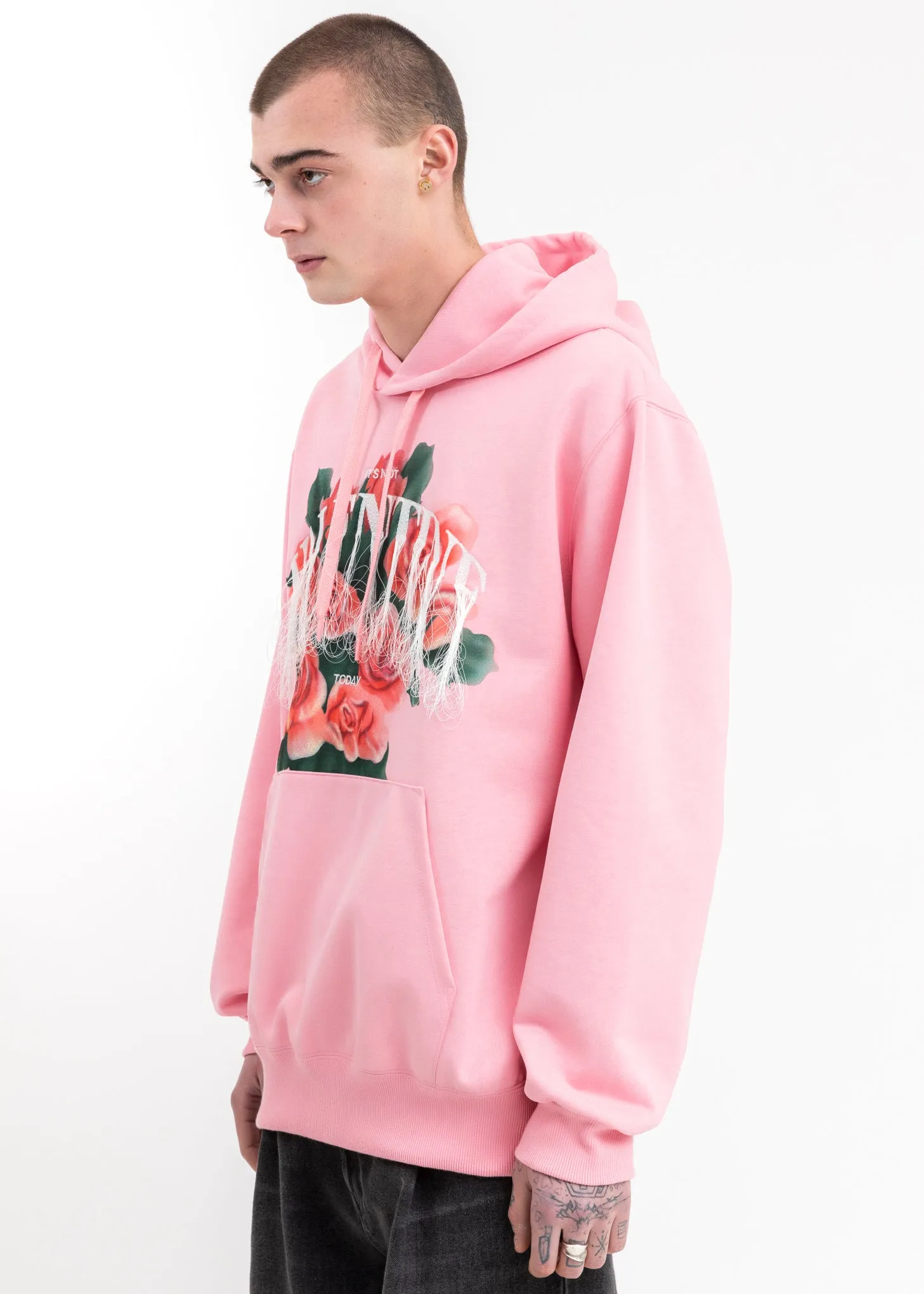 Pink Not Valentine Embroidery Hoodie