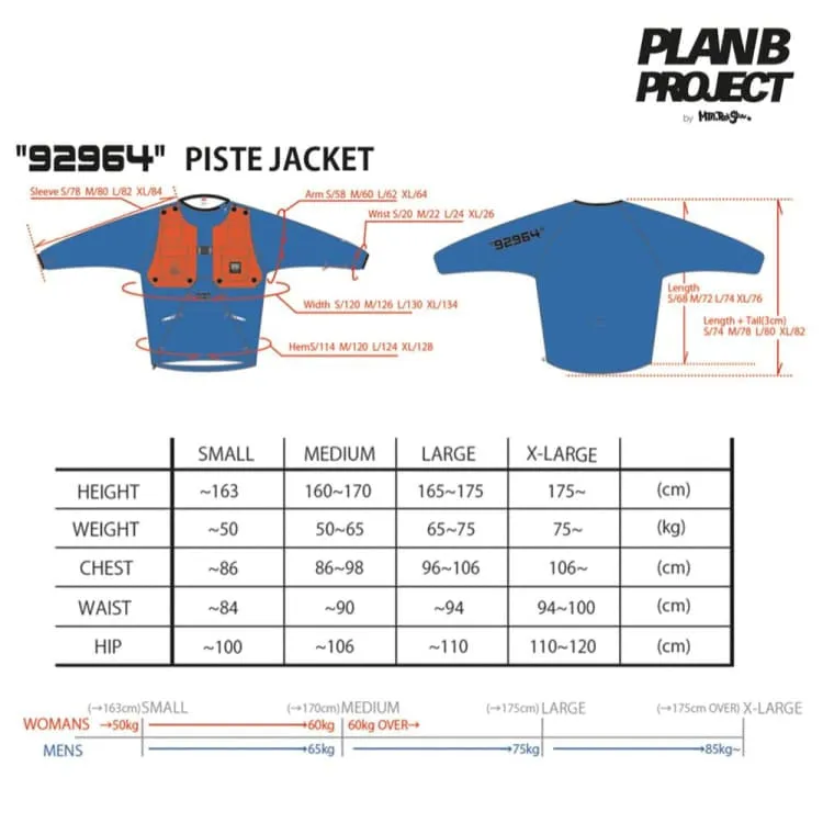Optimized Title: PLANB PROJECT Unisex Blue Piste Snow Jacket – Stylish Winter Outerwear for Skiing and Snowboarding