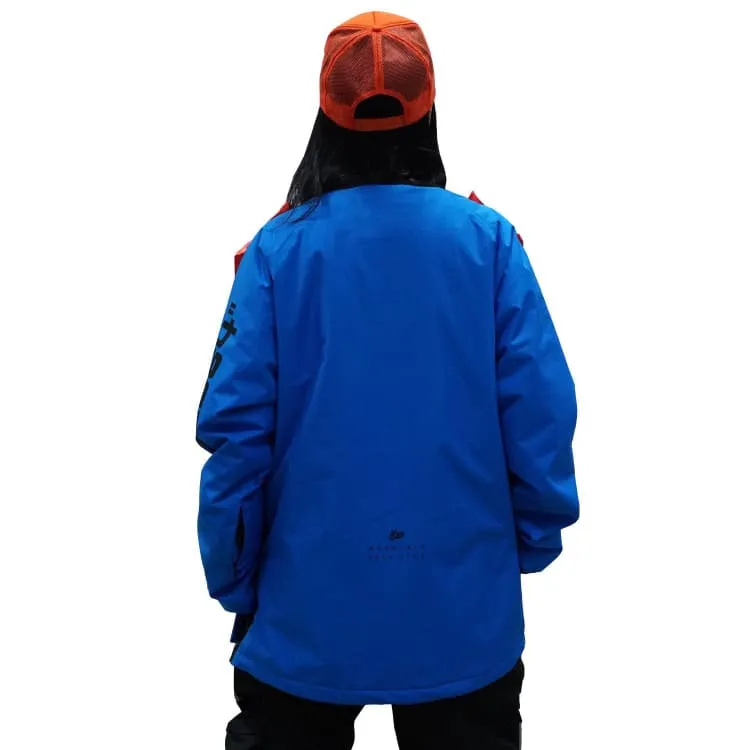 Optimized Title: PLANB PROJECT Unisex Blue Piste Snow Jacket – Stylish Winter Outerwear for Skiing and Snowboarding