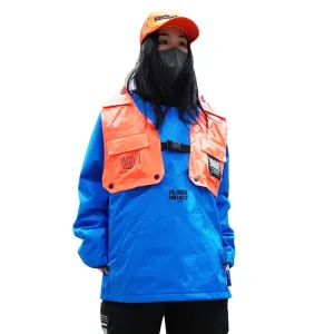 Optimized Title: PLANB PROJECT Unisex Blue Piste Snow Jacket – Stylish Winter Outerwear for Skiing and Snowboarding