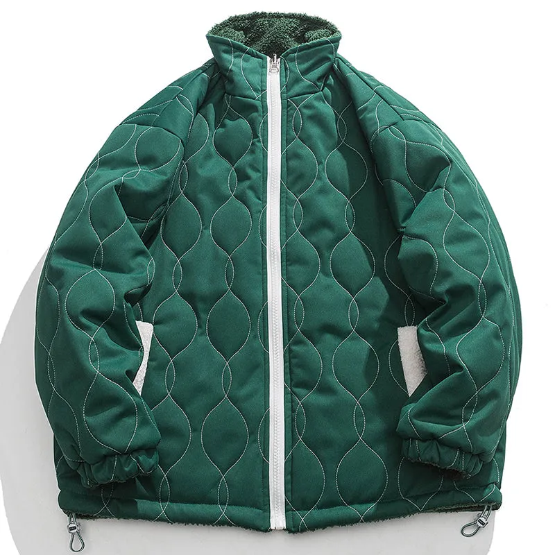 PopFlying Reversible Sherpa Winter Coat Patchwork