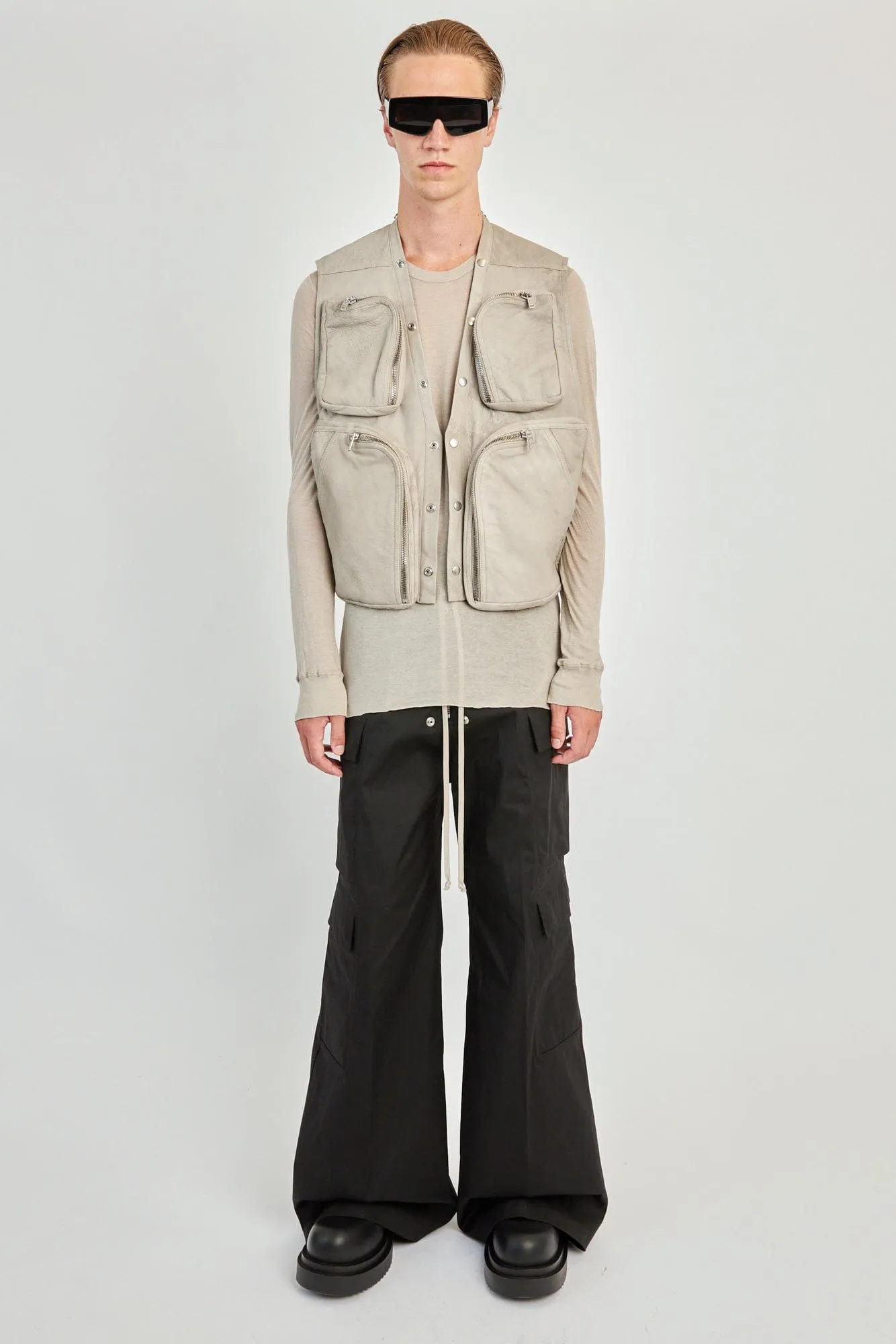Rick Owens Cargo Vest in Pearl