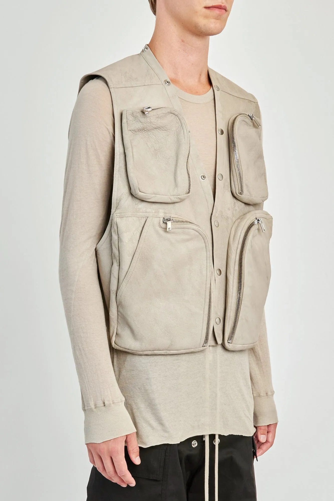 Rick Owens Cargo Vest in Pearl