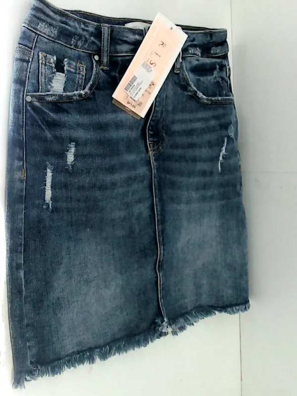 Risen Jeans Distressed Denim Skirt Small