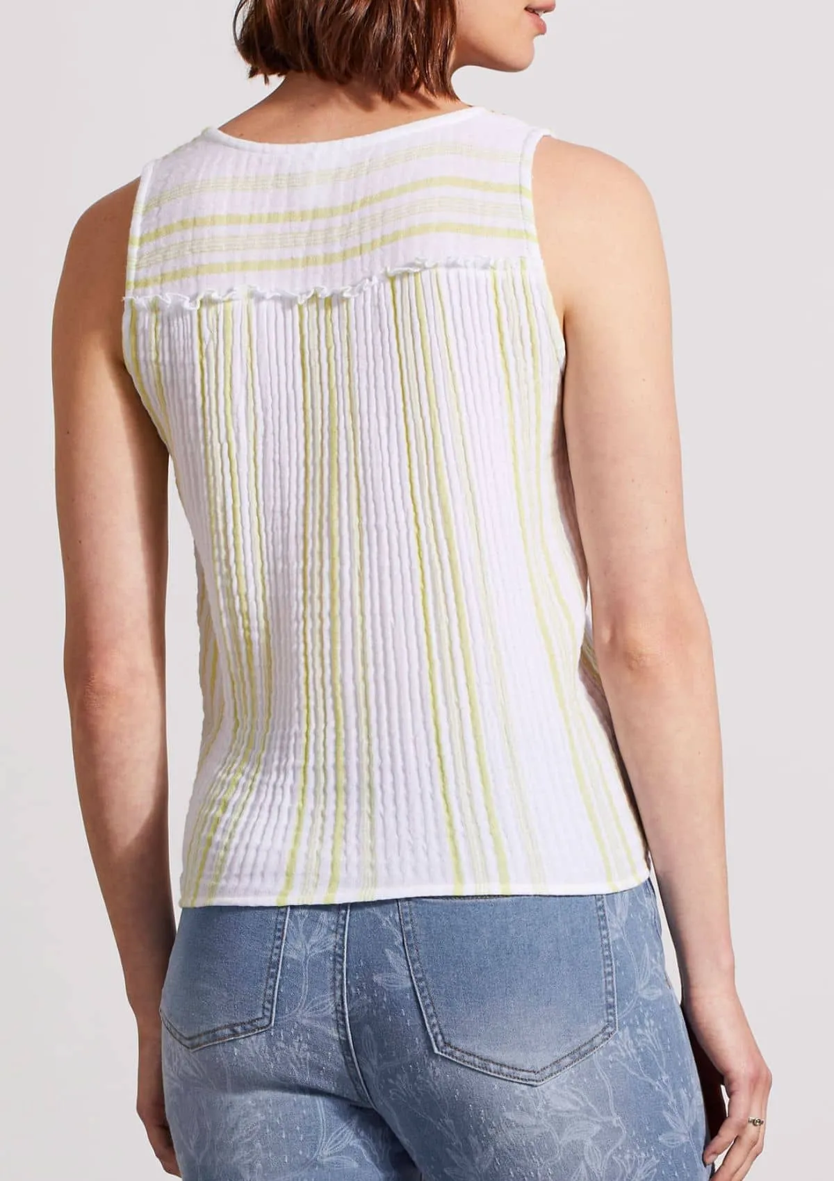 Sleeveless Blouse with Knot - Lime Twist