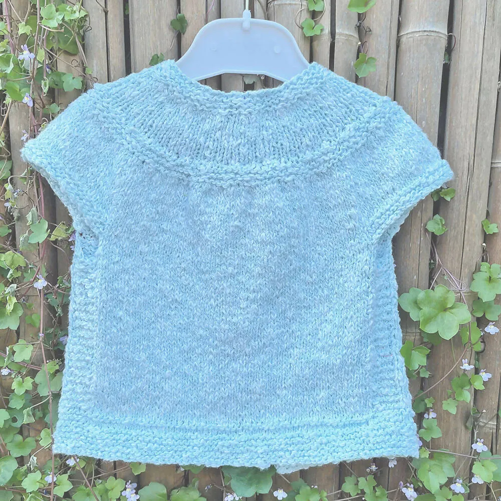 Special occasion cardigan. Blue with hand embroidered flowers. Wedding, baptism.
