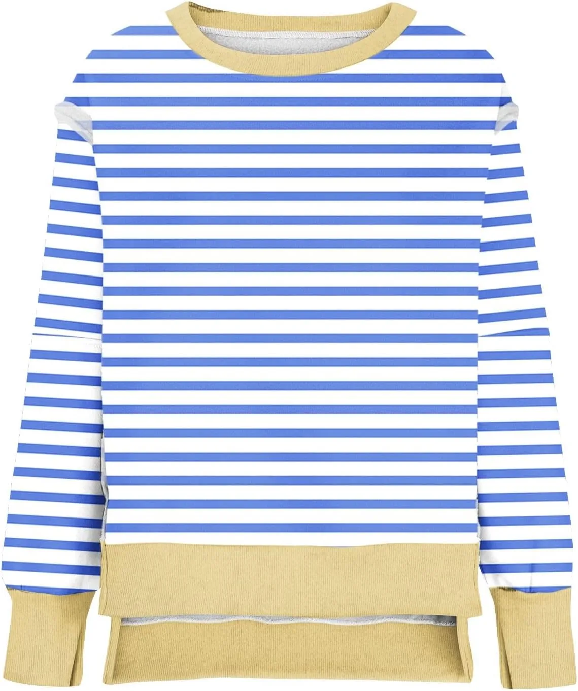 Sweatshirts for Women Striped Oversized Hoodies Long Sleeve Crewneck Fall Outfits Fashion Pullover Tops