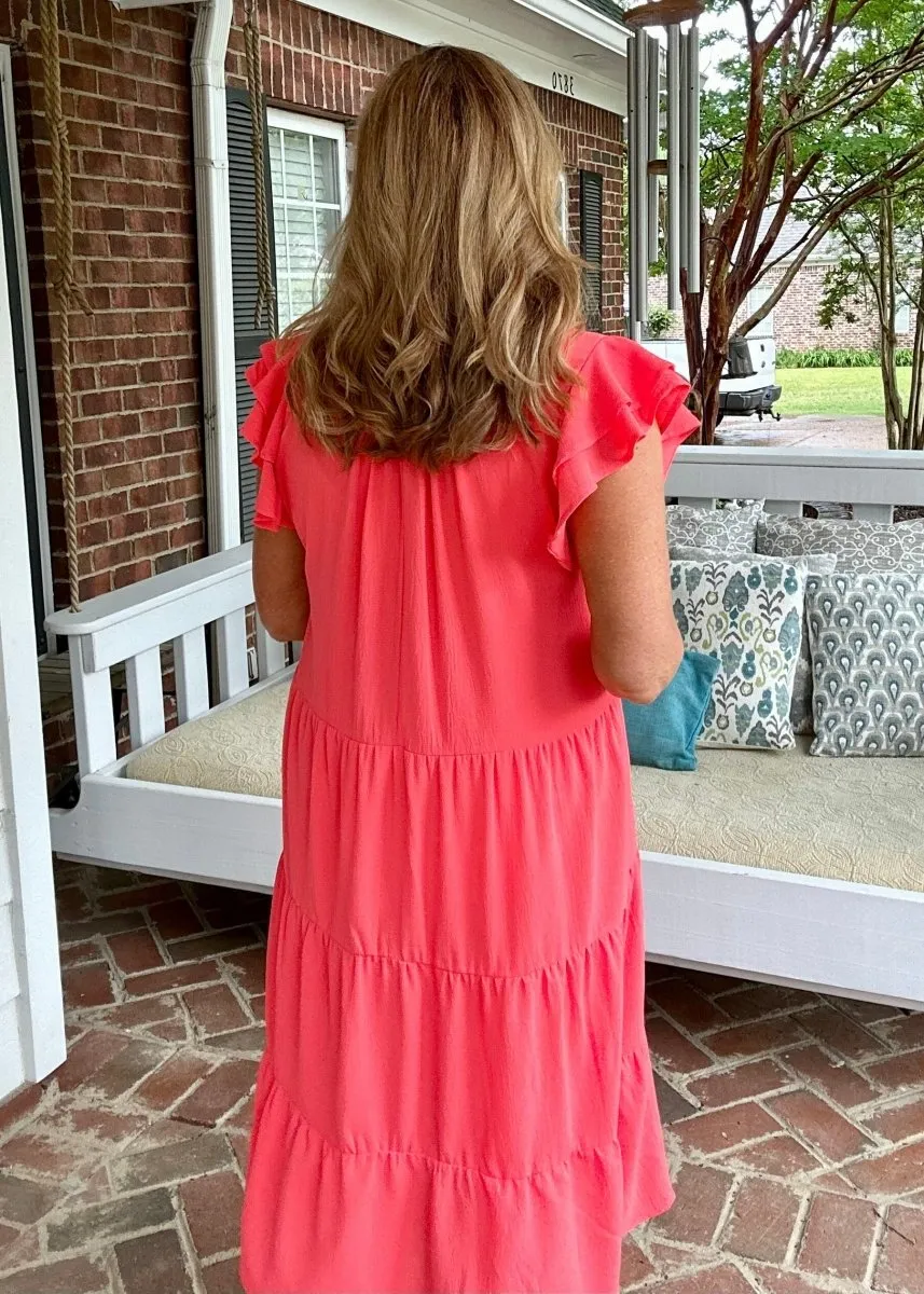 Sweet Summer Dress - Coral Pink