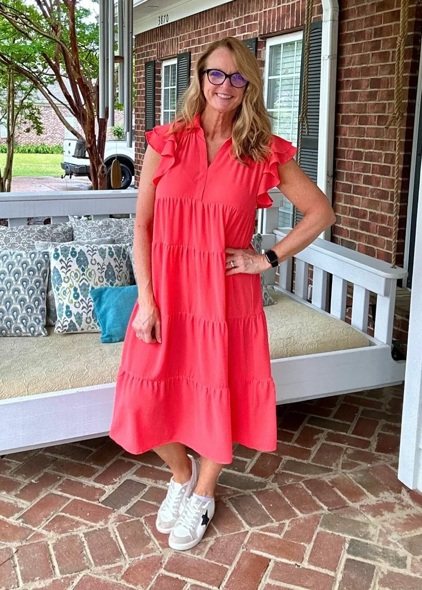 Sweet Summer Dress - Coral Pink