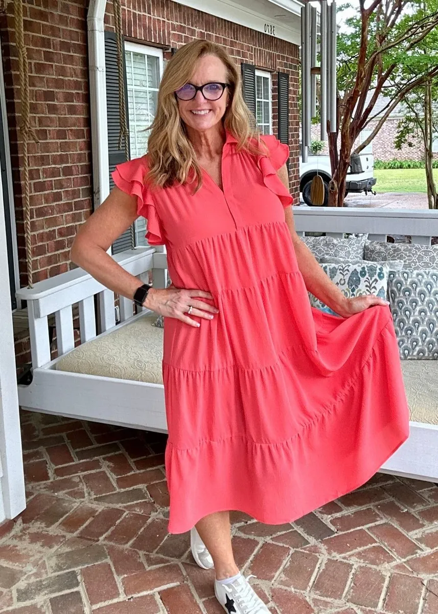 Sweet Summer Dress - Coral Pink