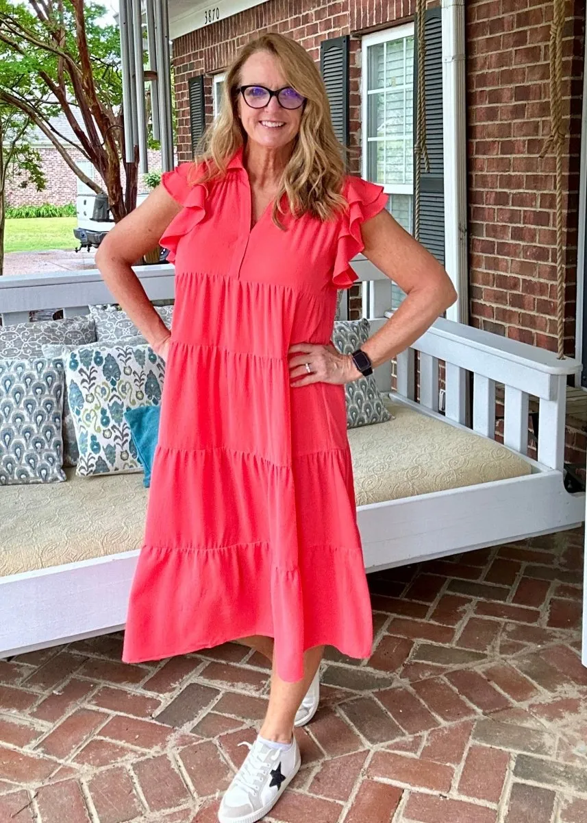 Sweet Summer Dress - Coral Pink