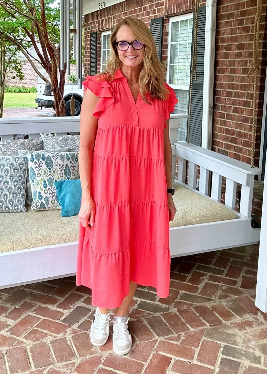 Sweet Summer Dress - Coral Pink