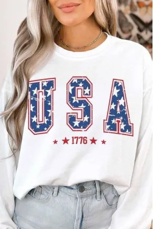The USA 1776 Sweatshirt In Sand, Pink, Gray or White