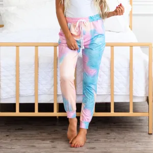 Tie Dye Joggers - Orange/Pink