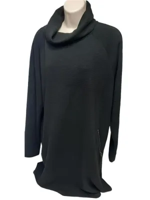 Tunic-Black-Turtle Neck-2 Zippered Pocket-Women's-204911
