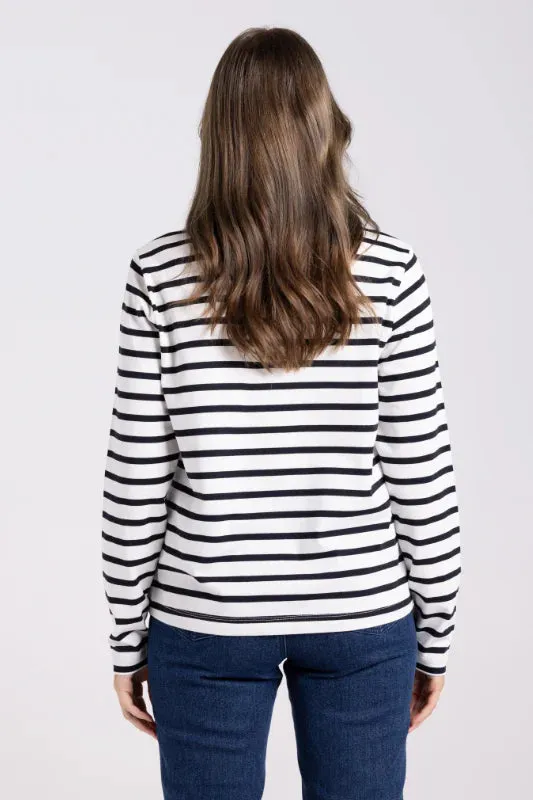 two t's striped top french navy/white 3031