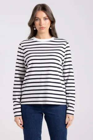 two t's striped top french navy/white 3031