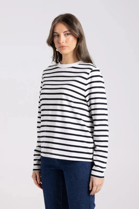 two t's striped top french navy/white 3031