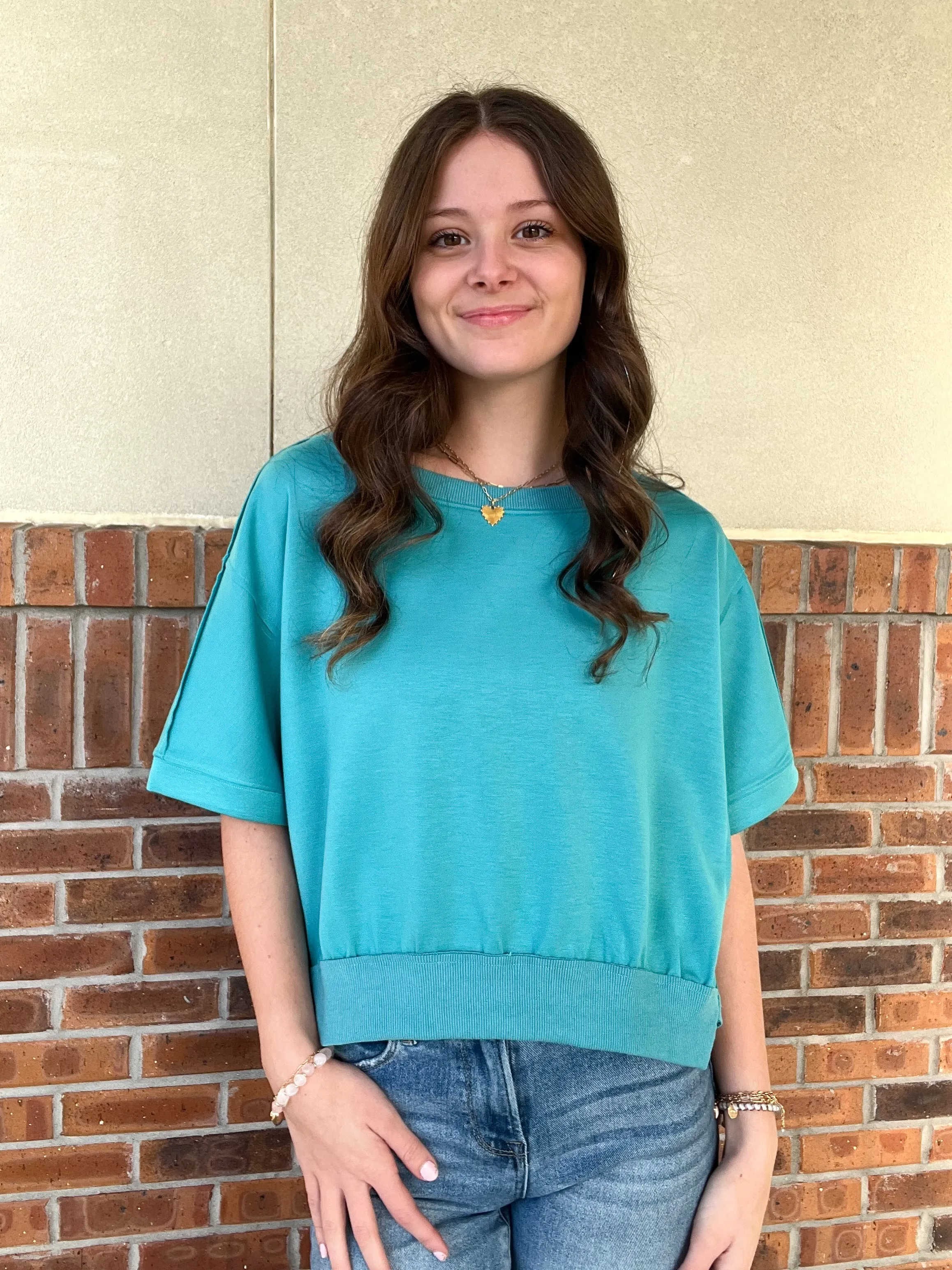 Umgee Lightweight Luxeknit Cropped Sweatshirt