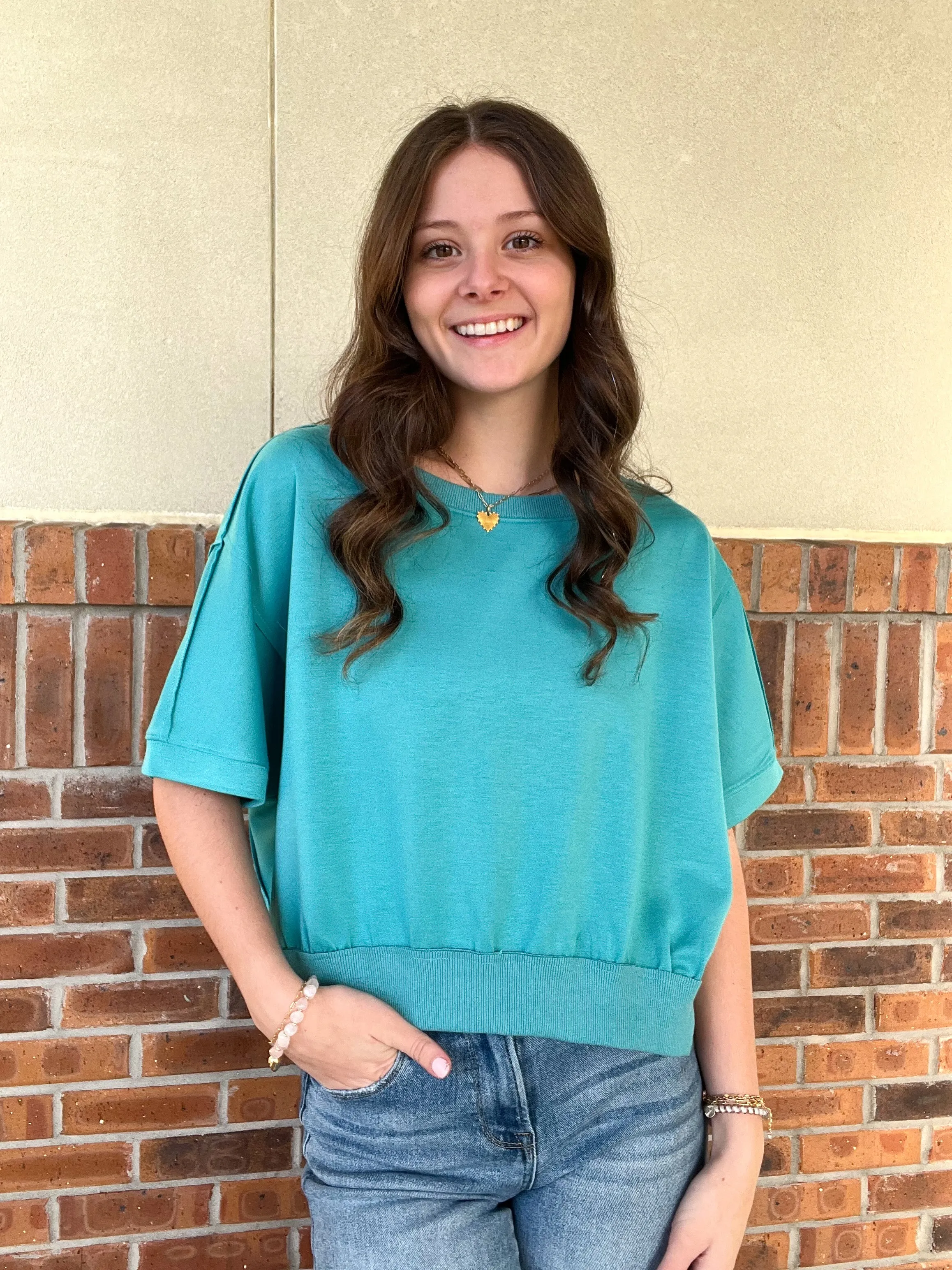 Umgee Lightweight Luxeknit Cropped Sweatshirt