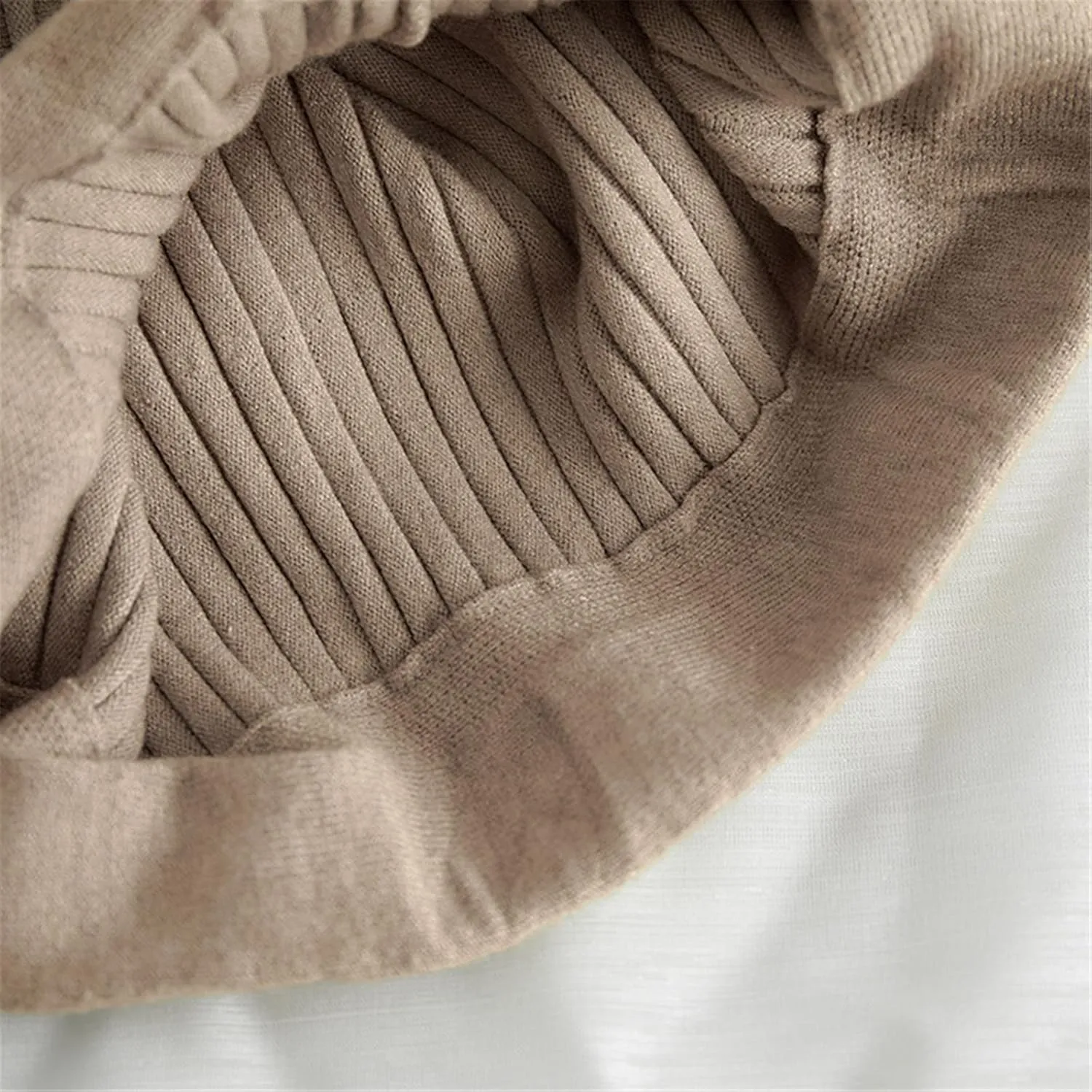Vertical Striped Knitted Women Sweater Skirt Elastic Band Pleated Midi Skirts Chic High Waist A-Line Skirts