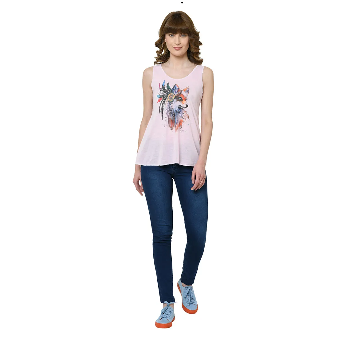 Vimal Jonney Pink Tank Top For Women's