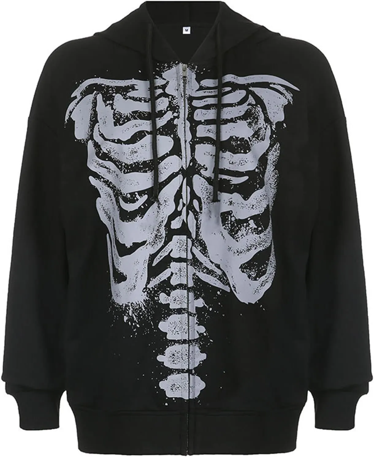Women Girls Y2k Zip Up Hoodie Vintage Graphic Long Sleeve Oversized Jackets Harajuku Grunge Hooded Sweatshirt