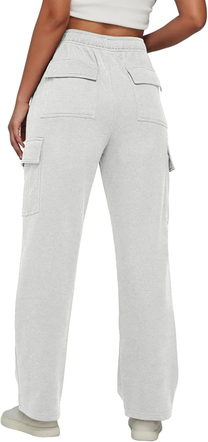 Women's Cotton Linen Summer Lightweigt Pants Elastic Waisted Long Lounge Slim-Fit Palazzo Lounge Pants