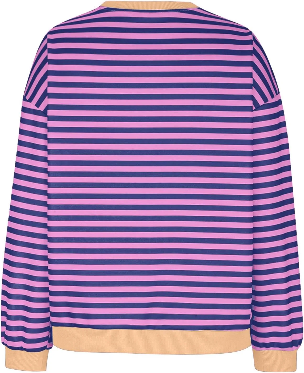 Women's Oversized Striped Color Block Sweatshirts Tops Long Sleeve Crewneck Baggy Y2k Preppy Pullover Shirt Blouse