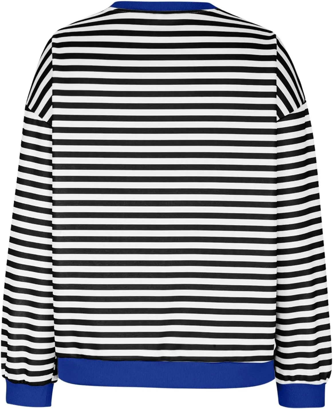 Women's Oversized Striped Color Block Sweatshirts Tops Long Sleeve Crewneck Baggy Y2k Preppy Pullover Shirt Blouse