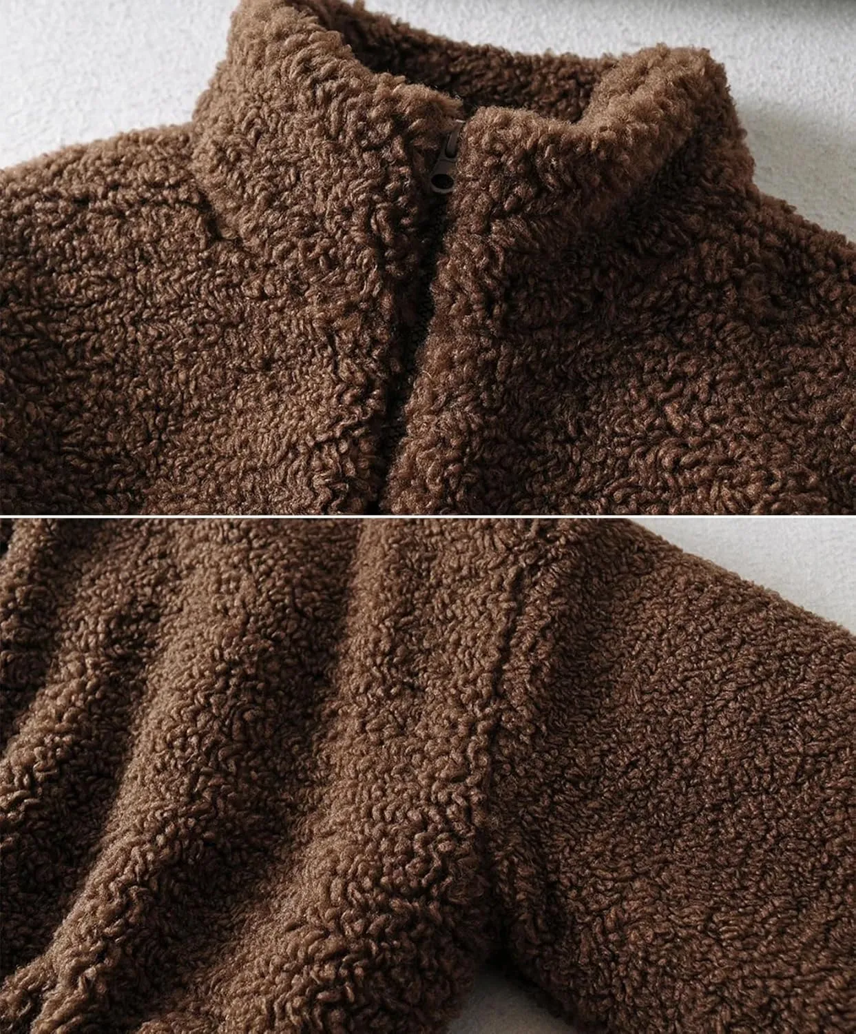 Womens Oversized Sweatshirts Zip Up Fluffy Fuzzy Fleece Cropped Sweatshirt Sherpa Jackets