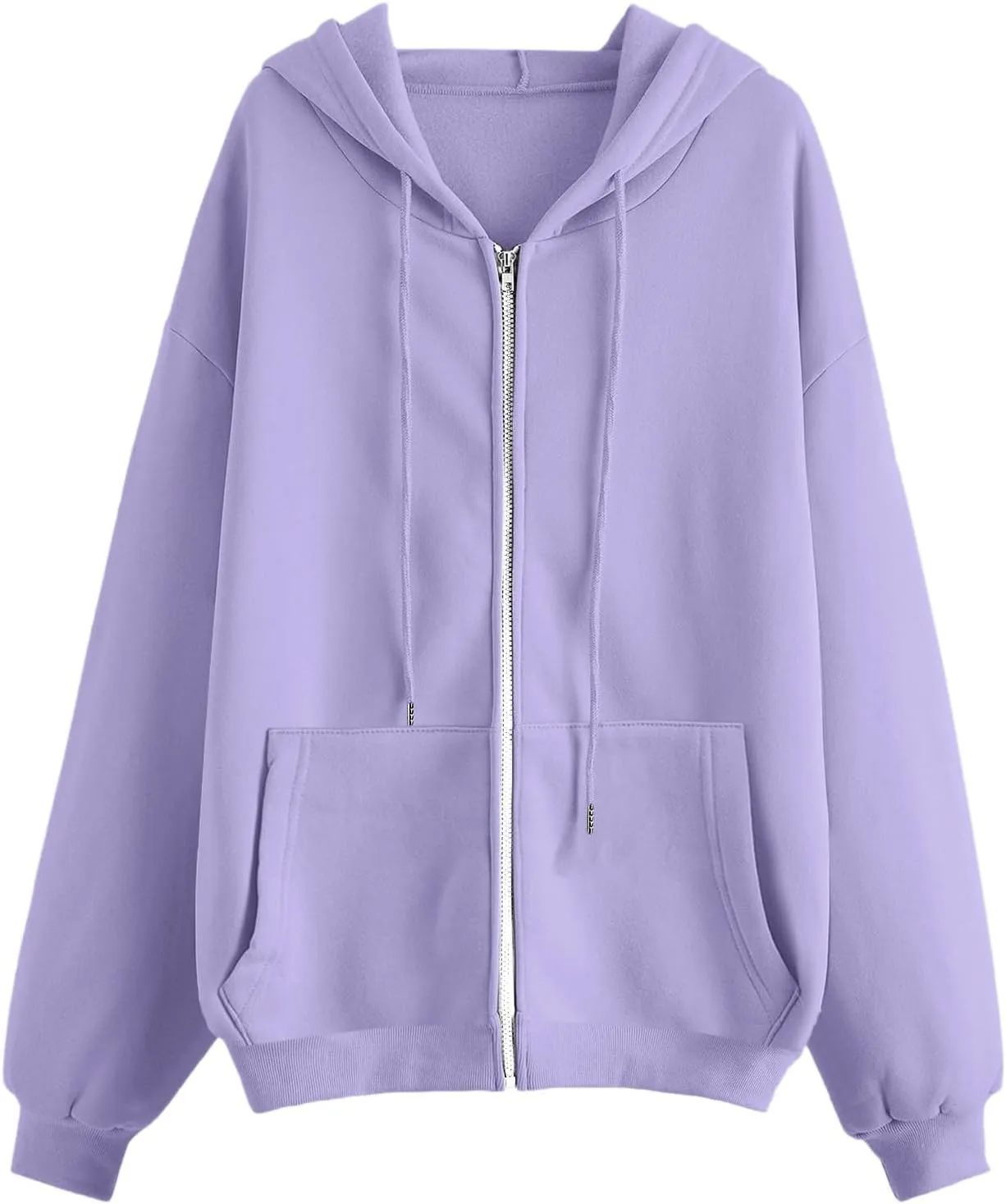 Womens Oversized Zip Up Hoodies Long Sleeve Fall Casual Sweatshirts Jacket Trendy Y2k Hoodie with Pocket, Medium