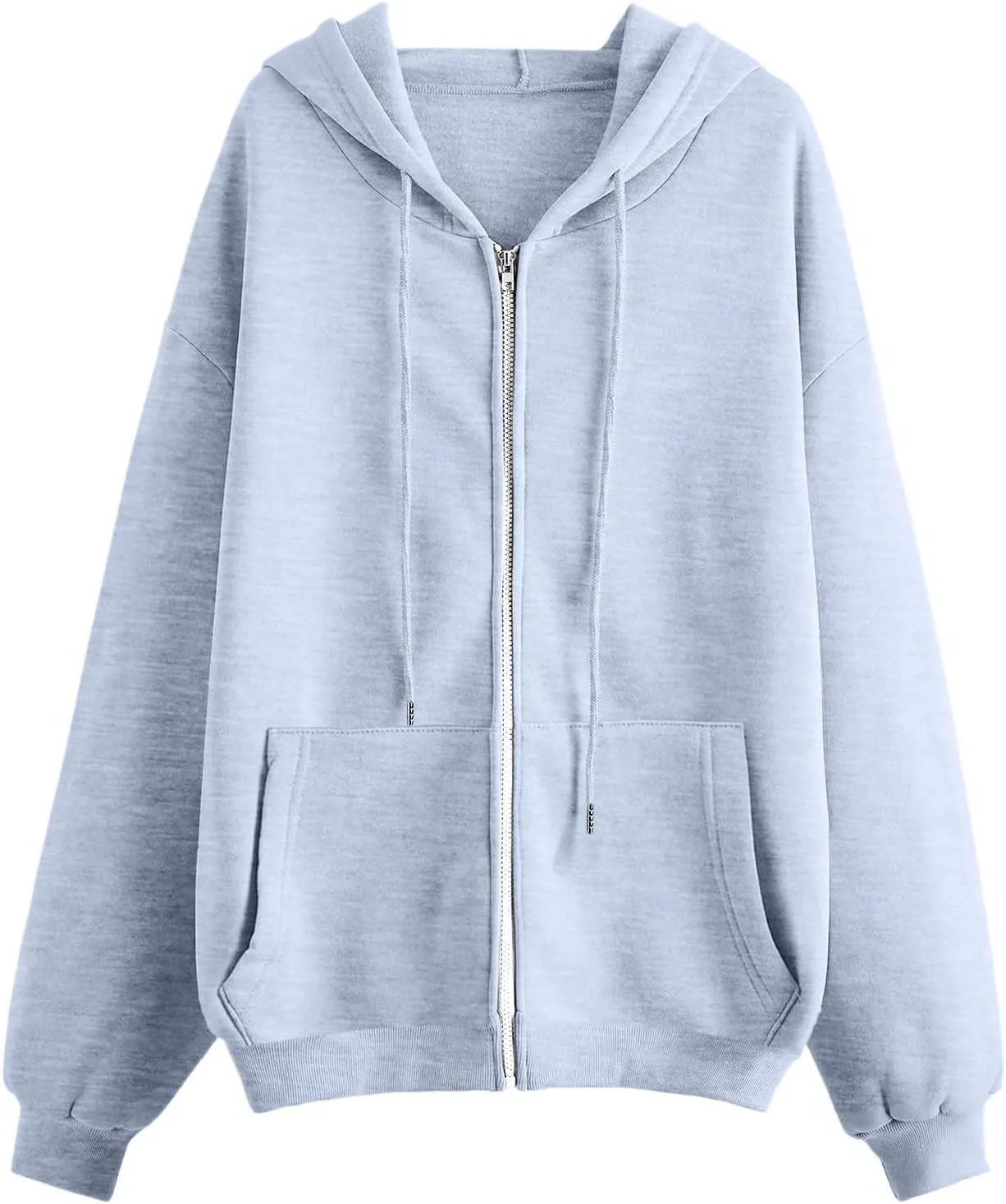 Womens Oversized Zip Up Hoodies Long Sleeve Fall Casual Sweatshirts Jacket Trendy Y2k Hoodie with Pocket, Medium