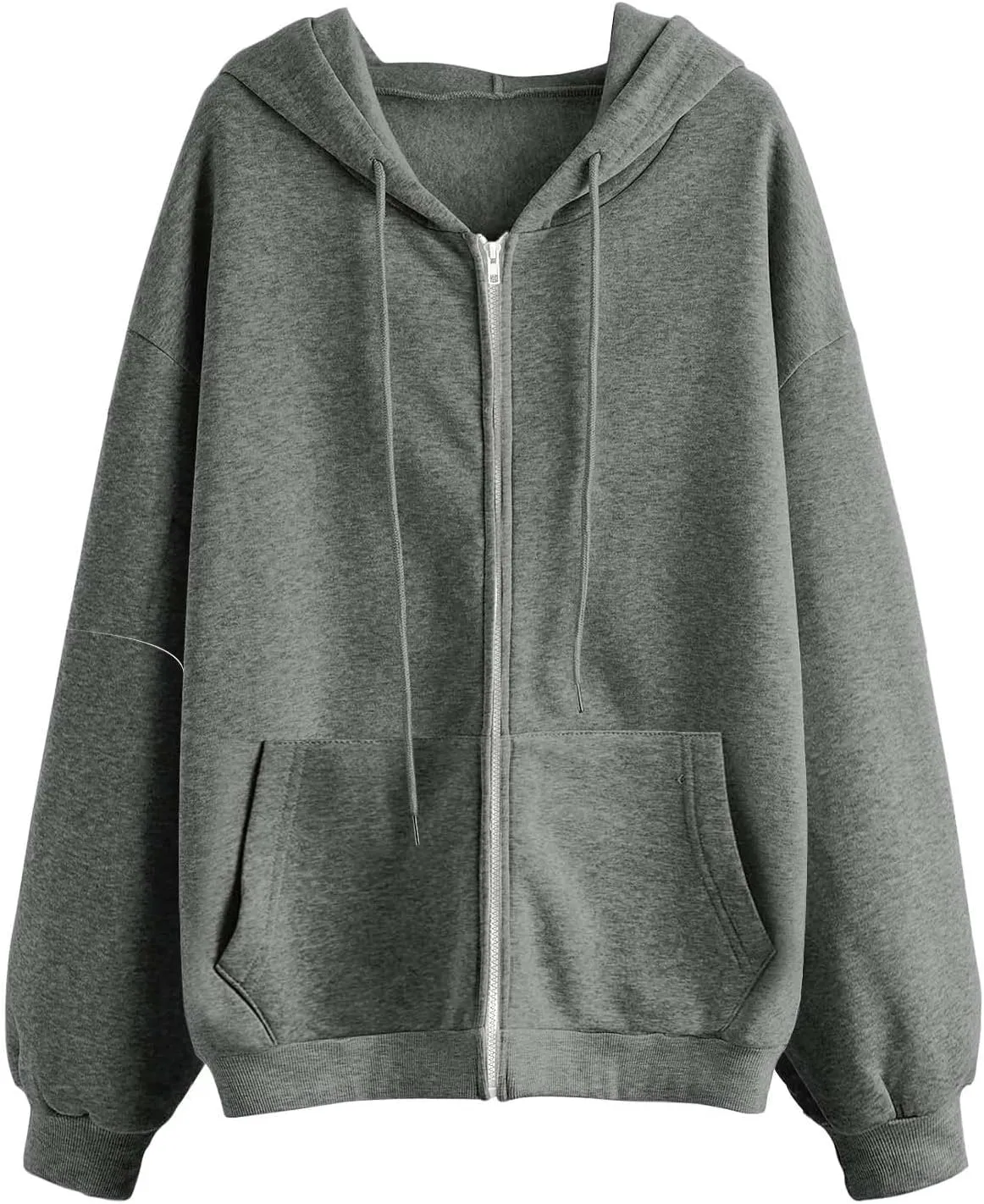 Womens Oversized Zip Up Hoodies Long Sleeve Fall Casual Sweatshirts Jacket Trendy Y2k Hoodie with Pocket, Medium