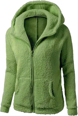 Womens Zip Up Hoodies 2024 Winter Lightweight Fleece Lined Coats Comfy Warm Plus Size Sherpa Jackets with Pockets