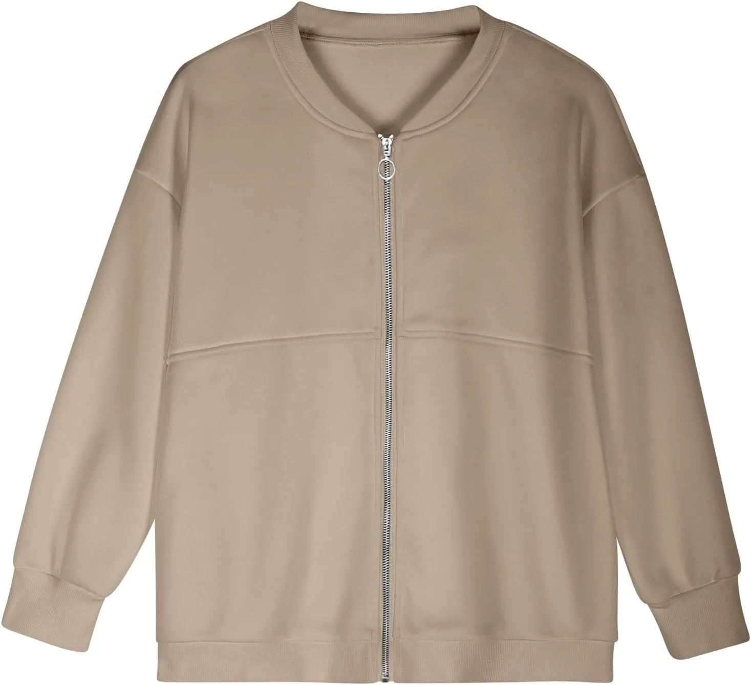 Women's Zip Up Oversized Hoodies Fall Long Sleeve Crewneck Sweatshirts Fleece Lined Loose Pullover Tops Jackets 2024