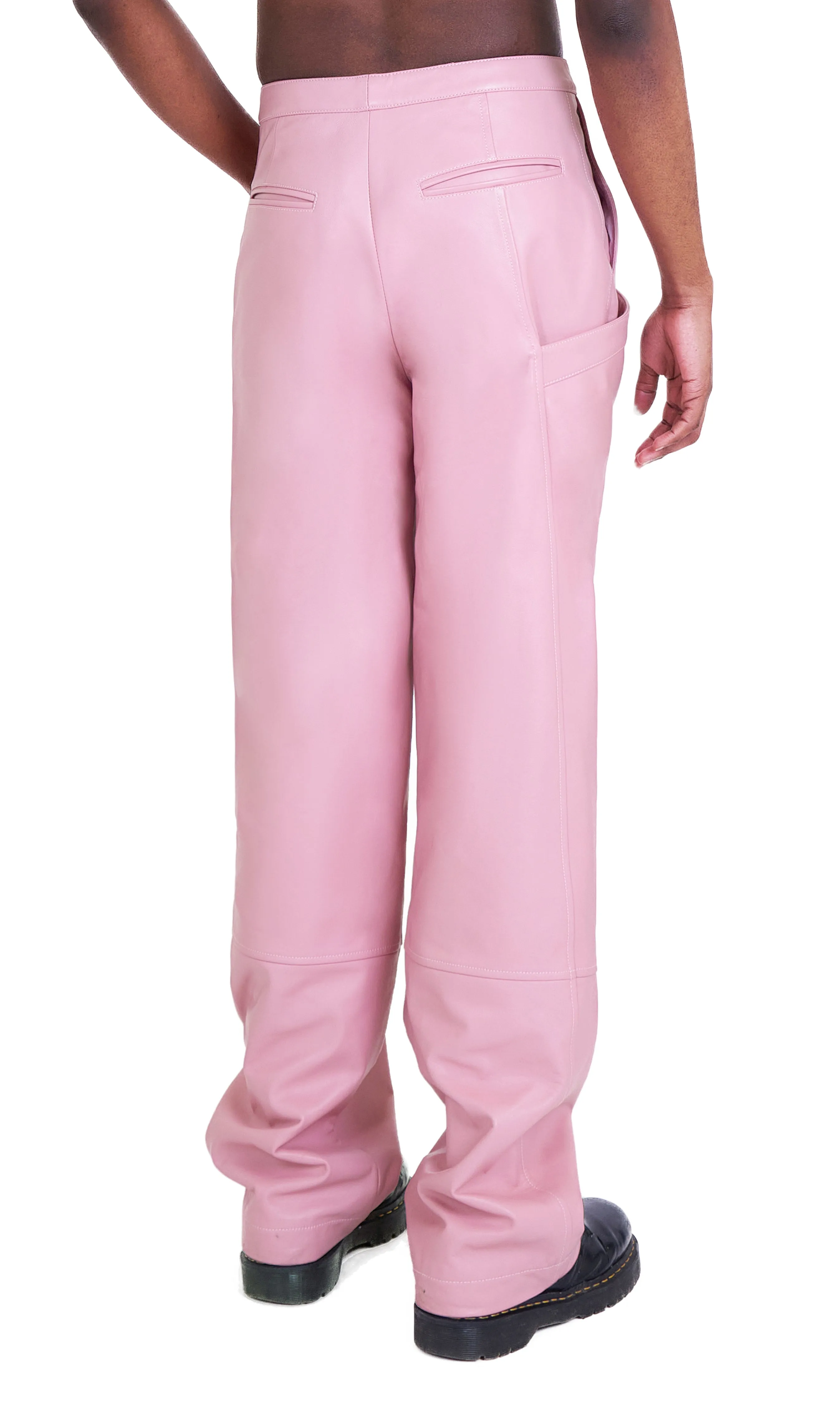 YEF LAYERED LEATHER TROUSERS